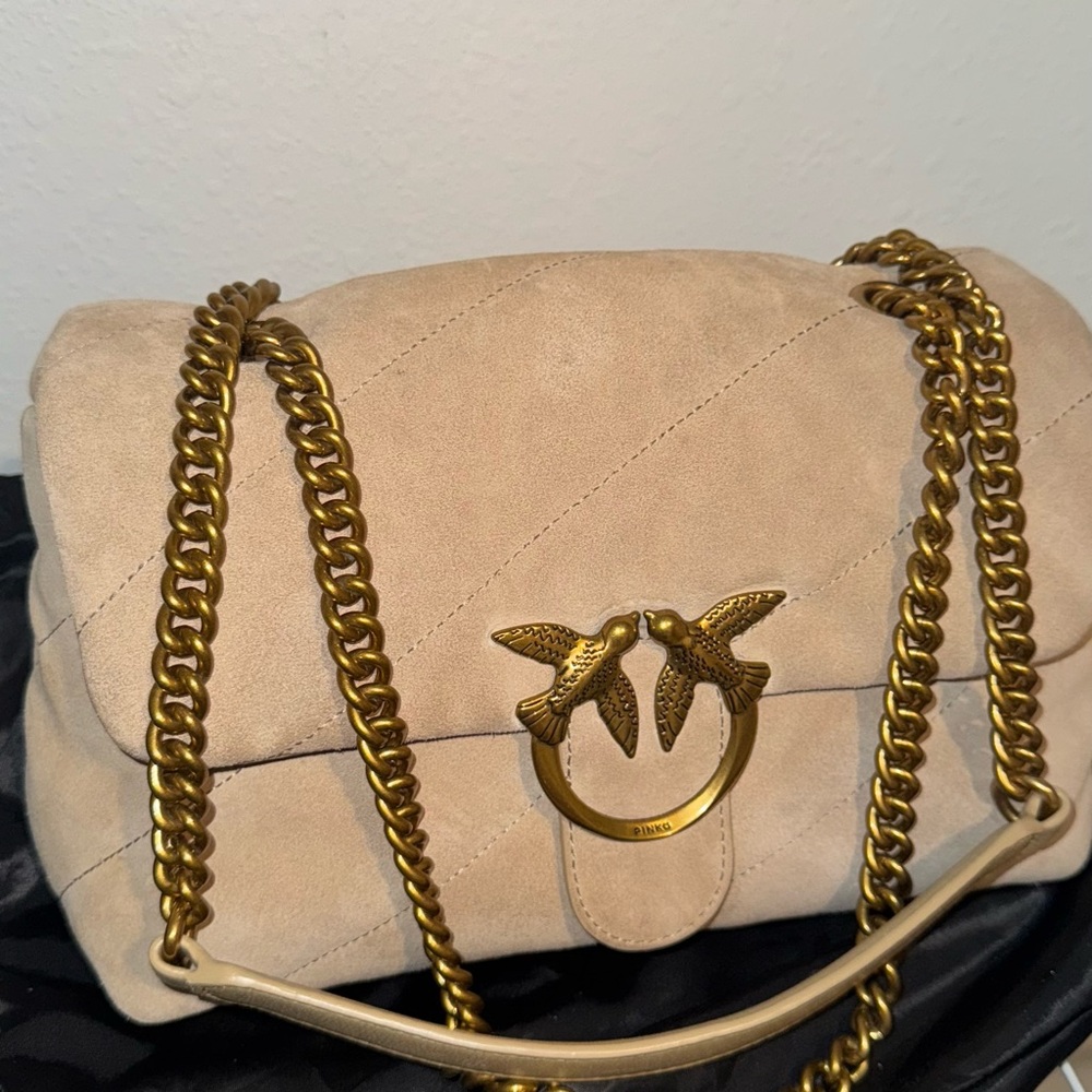 Pinko love puff bag suede